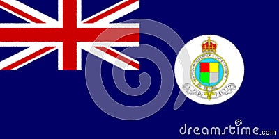 Glossy glass Flag of the British Windward Islands 1903-1958 Stock Photo