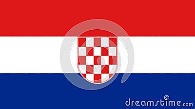 Glossy glass Flag of Croat people of Serbia Stock Photo