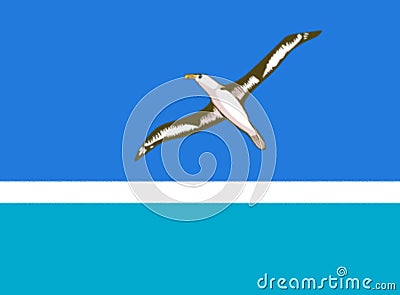 Glossy glass flag of Midway Atoll Stock Photo