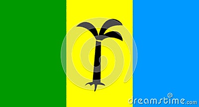 Glossy glass Flag of Saint Christopher-Nevis-Anguilla 1958 - 1983 Stock Photo