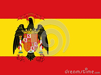 Glossy glass Flag of Spain 1977 1981 Stock Photo