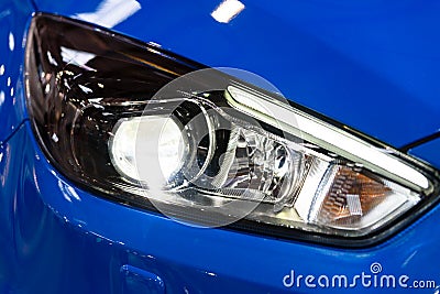 Modern car headlight Stock Photo