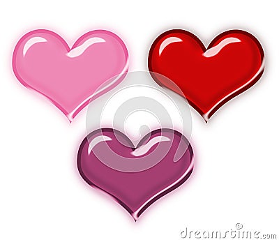 Glossy heart collection Stock Photo