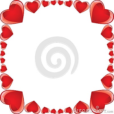 Glossy heart frame Vector Illustration