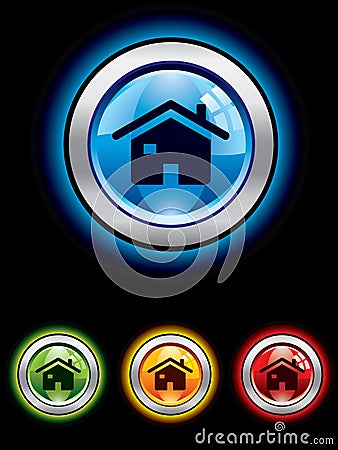 Glossy home button Vector Illustration