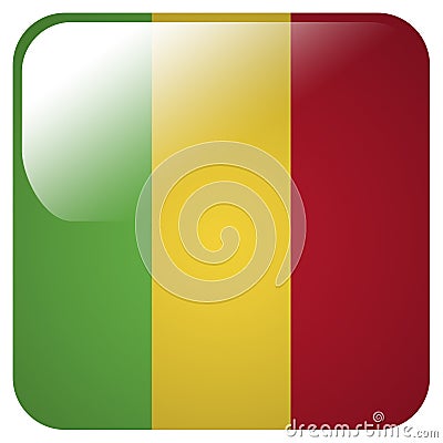 Glossy icon with flag of Mali Stock Photo