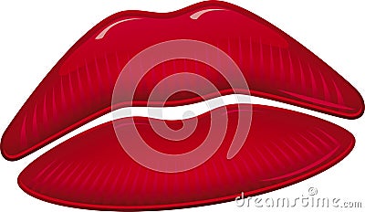 Glossy lips Cartoon Illustration