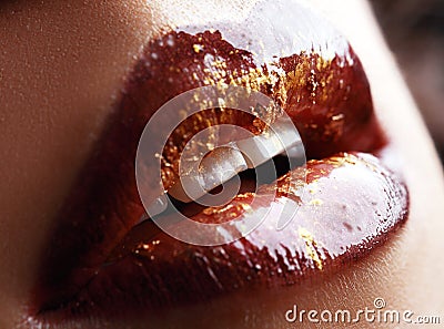 Glossy lips Stock Photo