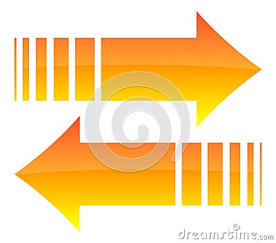 Glossy orange arrows Stock Photo