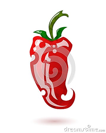 Glossy red pepper Stock Photo