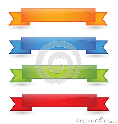 Glossy Ribbons Cartoon Illustration