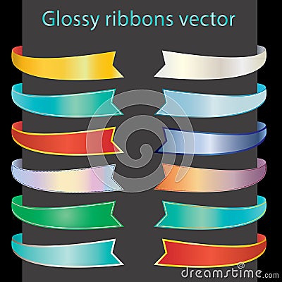 Glossy ribbons vector Vector Illustration