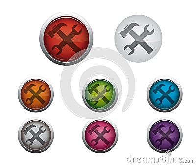 Glossy Settings Button Stock Photo