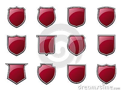 Glossy Shields Stock Photo