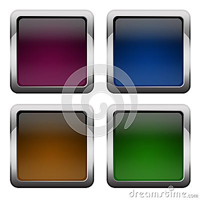 Glossy square buttons Stock Photo