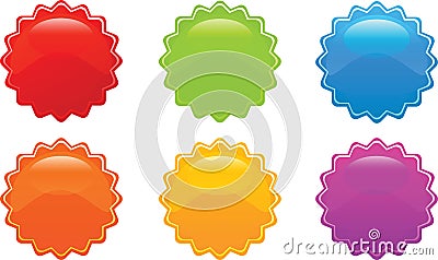 Glossy sticker Vector Illustration