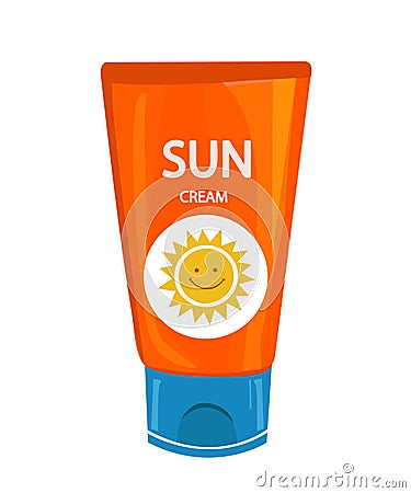 Glossy sunblock cream vector Vector Illustration