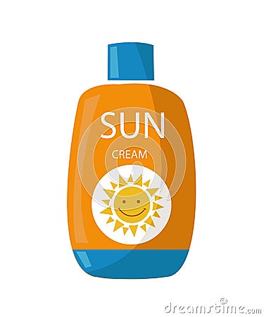 Glossy sunblock cream vector Vector Illustration