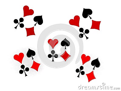Glossy symbols of playing cards 3d image Stock Photo