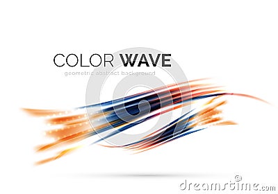 Glossy wave isolated on white background Vector Illustration