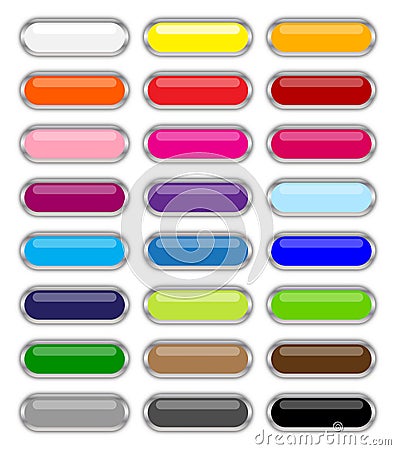 Glossy web buttons Vector Illustration