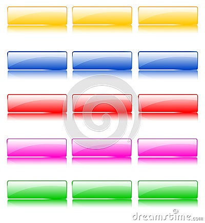 Glossy web buttons Vector Illustration