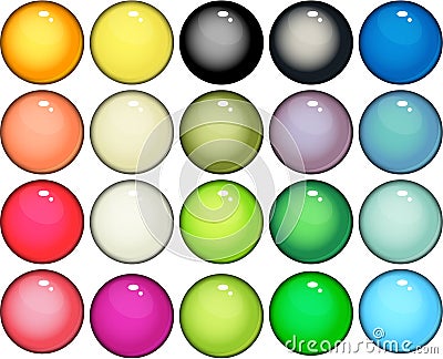 Glossy web buttons icons Vector Illustration