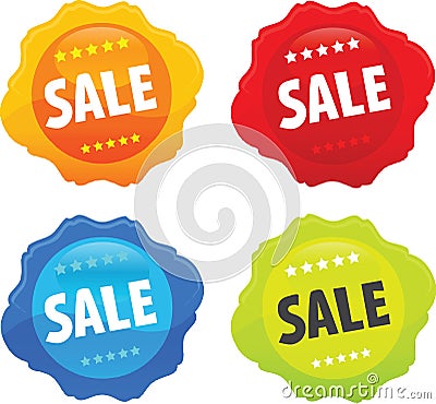 Glossy Web Sale Icon 2 Vector Illustration