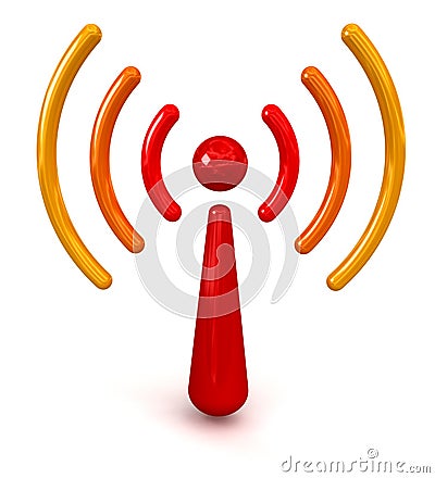 Glossy Wireless Symbol Stock Photo