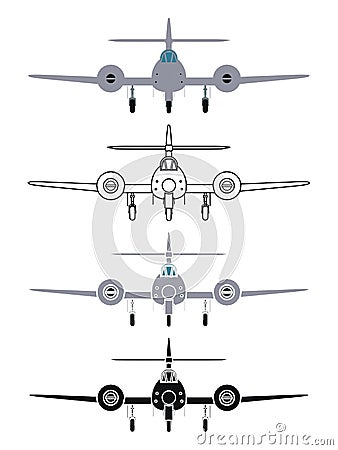 Gloster Meteor F4 in front view Vector Illustration