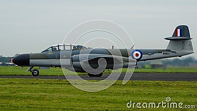 Gloster Meteor Performing at an Airshow Editorial Stock Photo