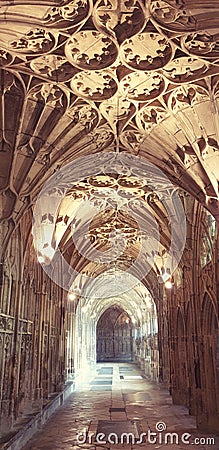 Gloucester cathedral cloisters Editorial Stock Photo