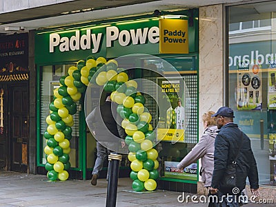 Entrance to Paddy Power A on Southgate Street Editorial Stock Photo