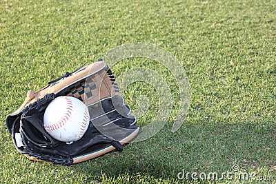 Glove with ball Stock Photo