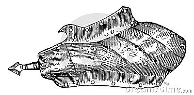 Glove Shield, vintage illustration Vector Illustration