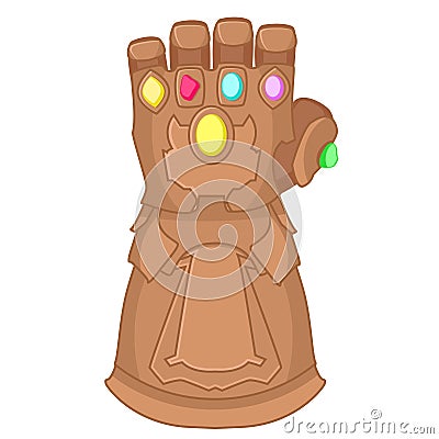 Glove of Thanos superhero on a white background. Vector Illustration