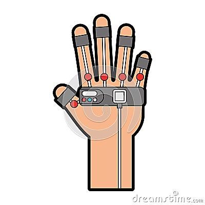 Glove video game control Vector Illustration