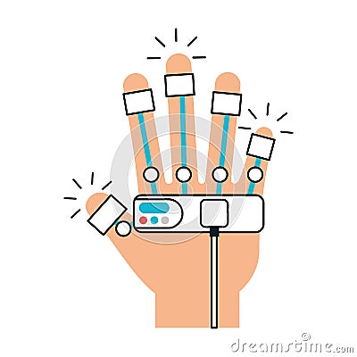 Glove video game control Vector Illustration