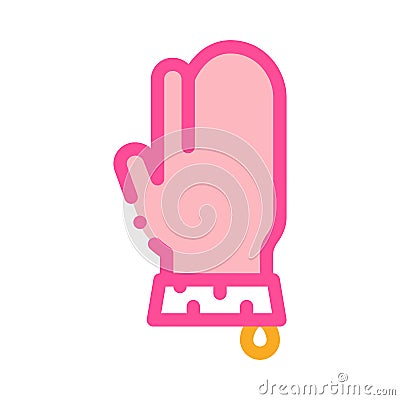 Glove-washcloth for newborns icon vector outline illustration Vector Illustration