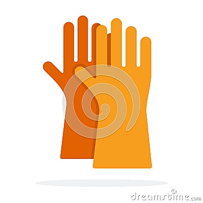 Gloves beekeeper vector flat material design isolated object on white background. Vector Illustration