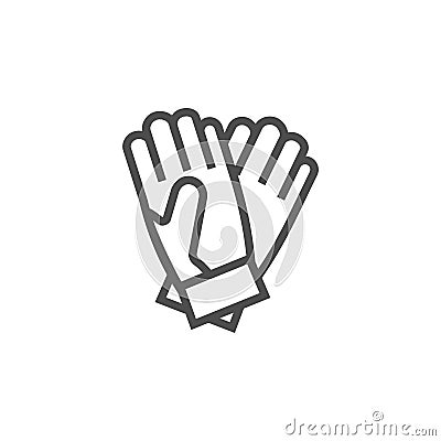 Gloves black vector icon, garden tool and clothes Vector Illustration