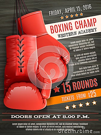 Gloves Boxing Poster Vector Illustration