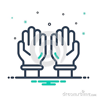 Mix icon for Gloves, mittens and gauntlet Vector Illustration