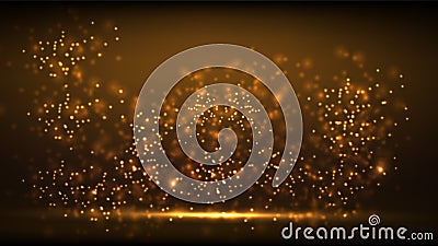 Glow gold light new year background. Vector Illustration