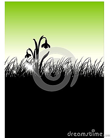 Glow through the grass Vector Illustration