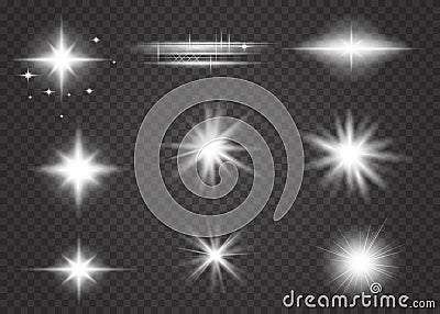 Glow isolated set Vector Illustration