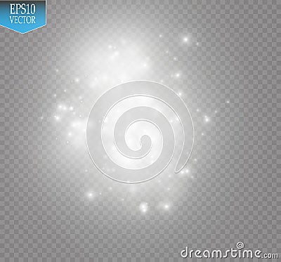 Glow light effect. Cloud of glittering dust. Vector illustration. Christmas Vector Illustration