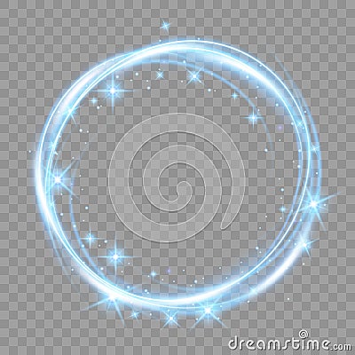 Glow light effect. Ribbon glint. Abstract rotational border lines. vector illustration Vector Illustration