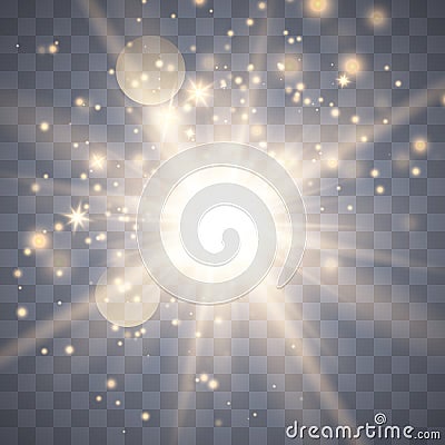 Glow light effect with sparks Vector Illustration