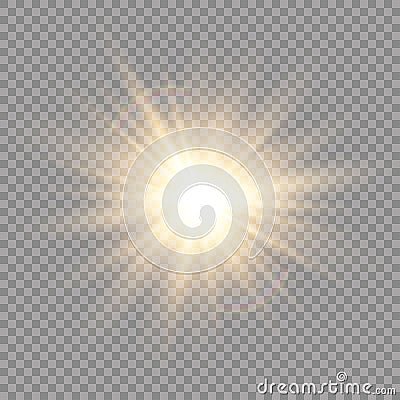 Glow light effect. Star burst with sparkles. Sun. Vector illustration. Vector Illustration